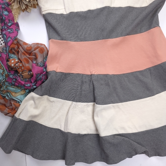 Altar'd State Striped Gray and Pink Dress Sz L - Picture 4 of 9